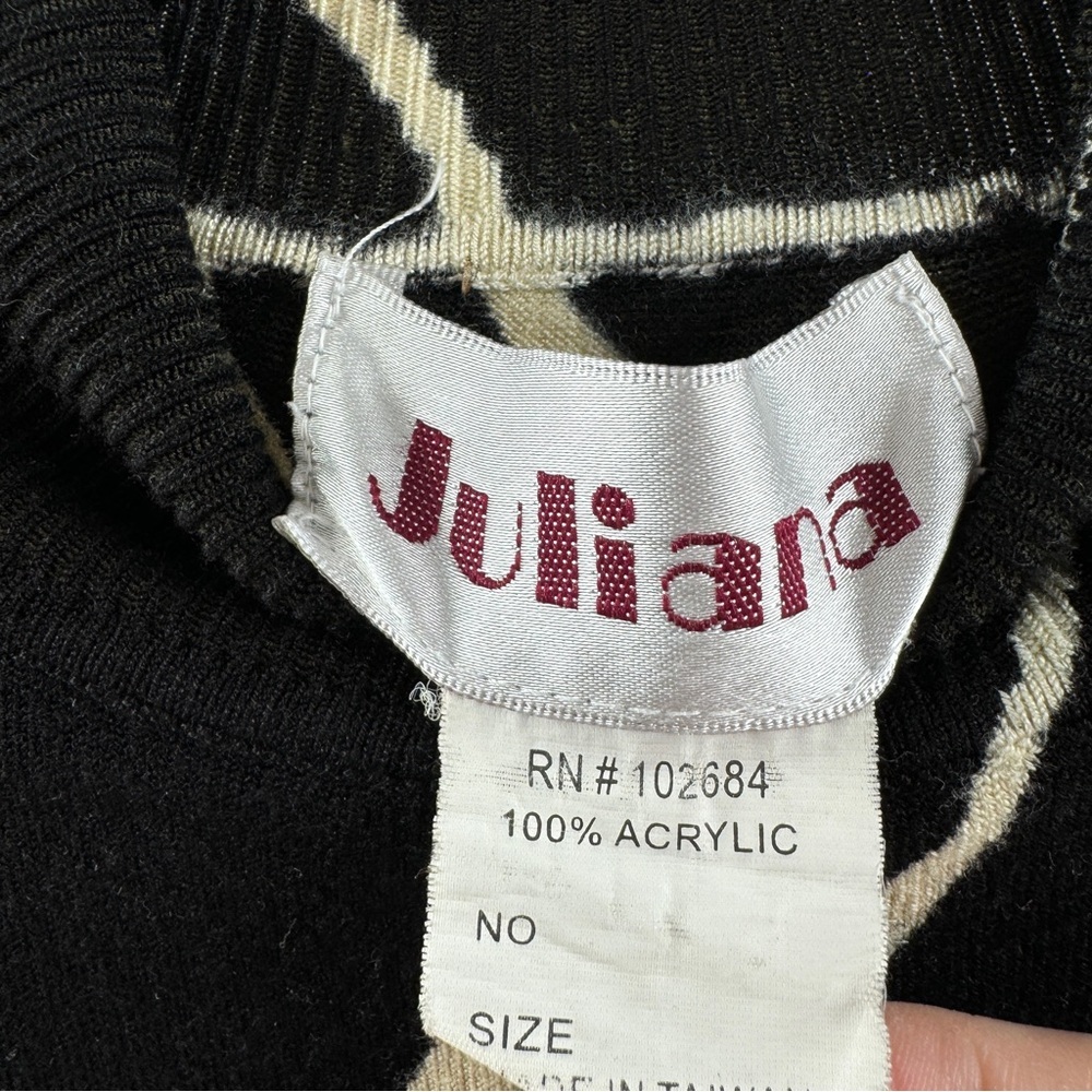 Juliana Y2K Vintage Black Abstract Knit Sweater Size Small - Picture 4 of 5